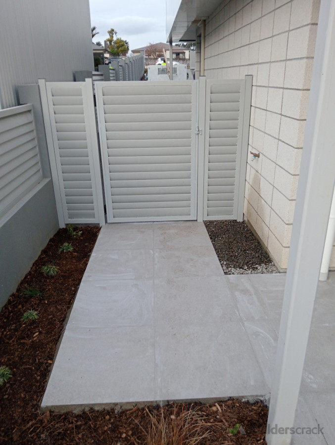 Garden, gate entrance and tile install.