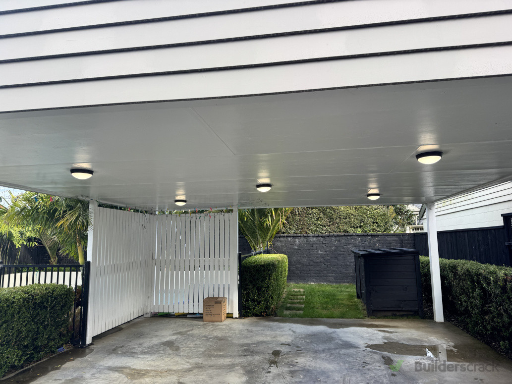 Upgraded carport with new LED lights