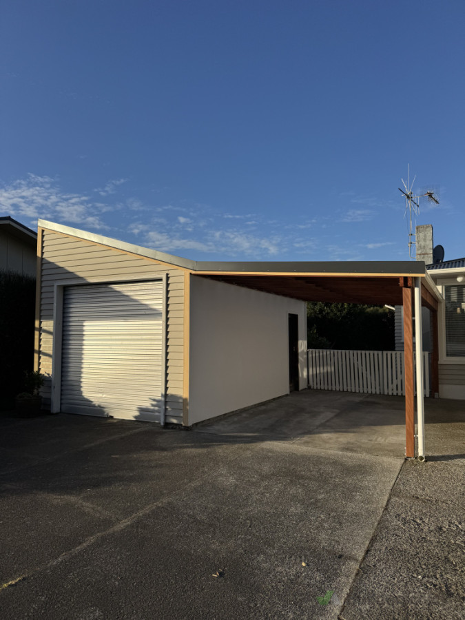 Carport and re-cladding garage
