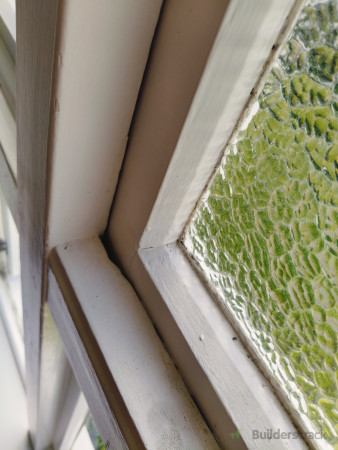 Big holes in the timber where cold air was leaking in.
