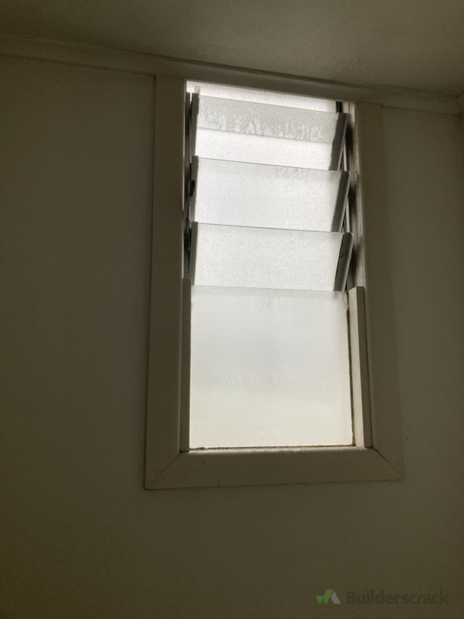 Existing Louvres window prior to conversion