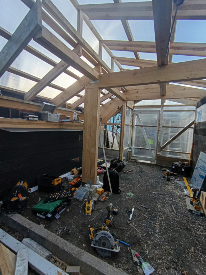 Interior of the greenhouse had to maximize the usable space