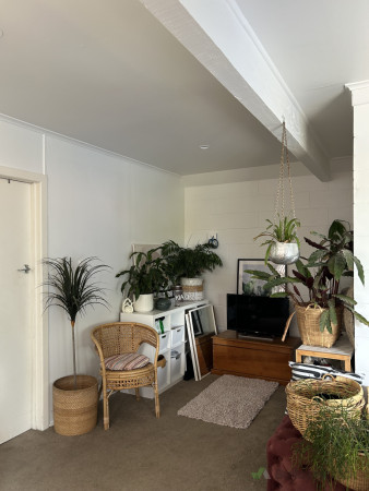 spiral stairs removed from this area and new ceiling installed to match existing
