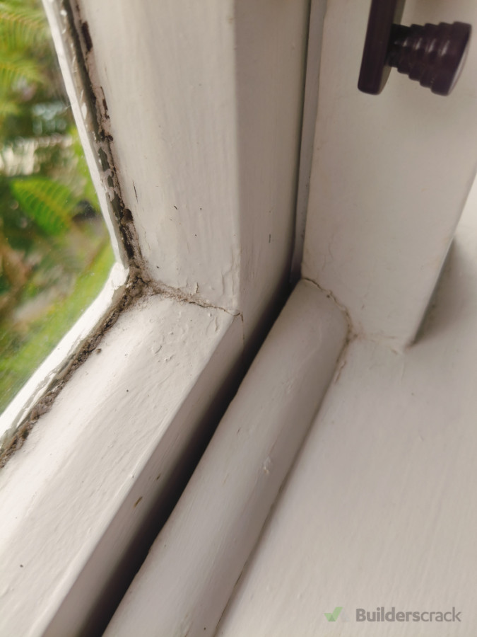 Big gaps between openable window frame and window sill.