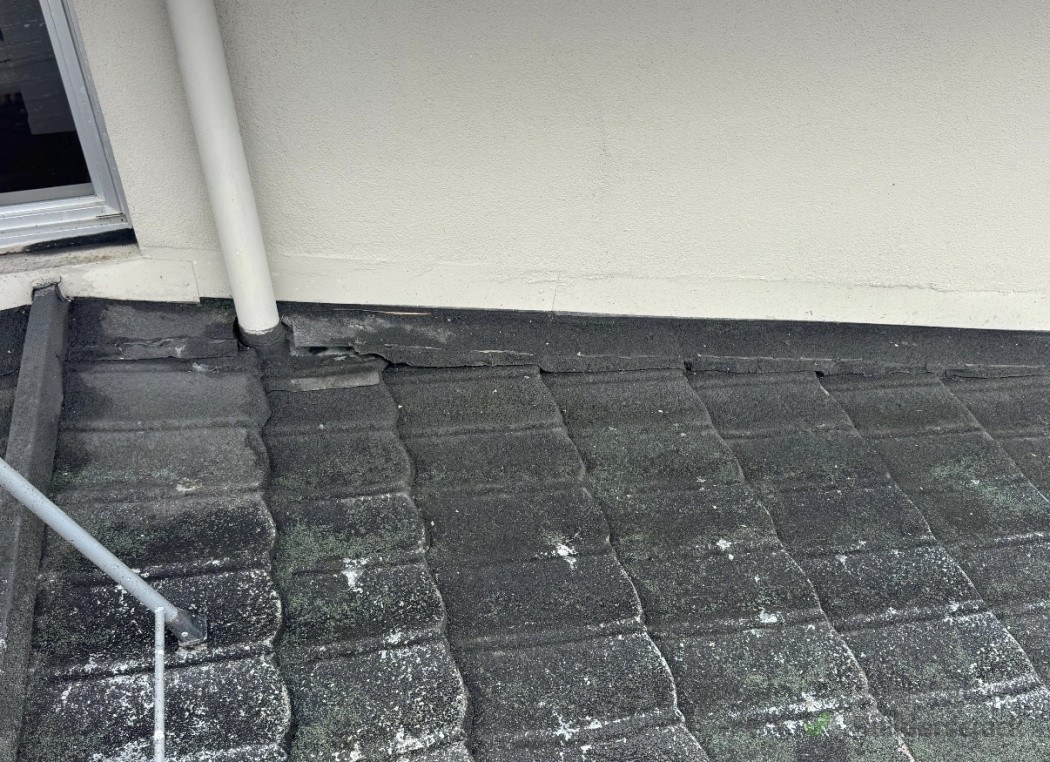 Old side apron on roof was letting water in