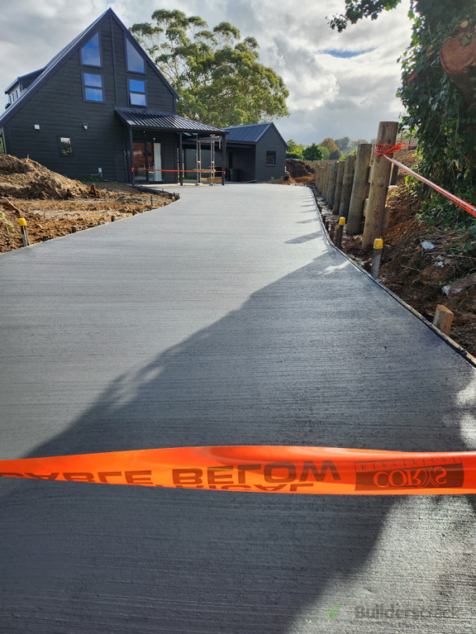 New concrete driveway
