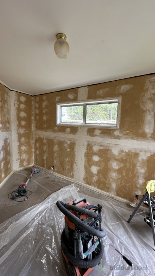 Wall paper removal and skim coat