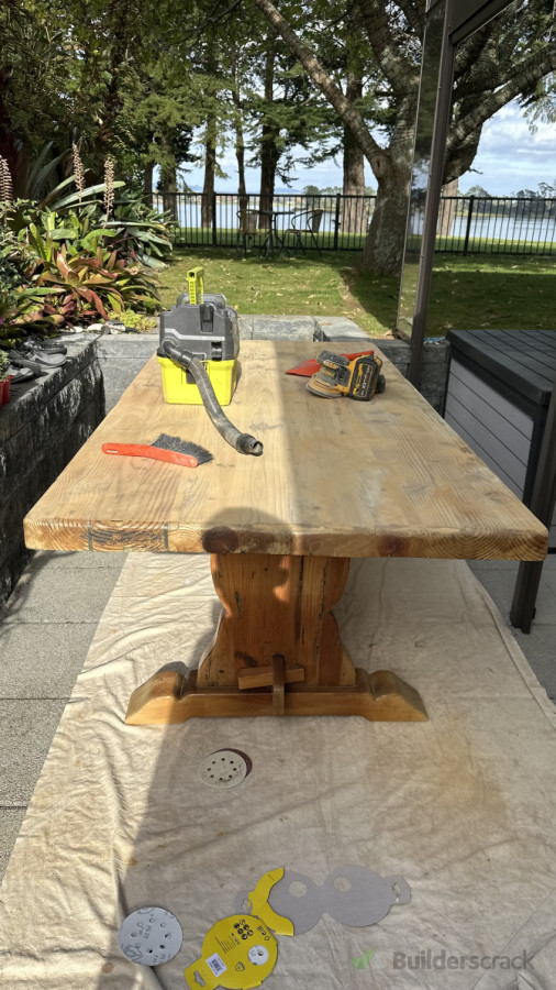 Table- sanding and re-staining