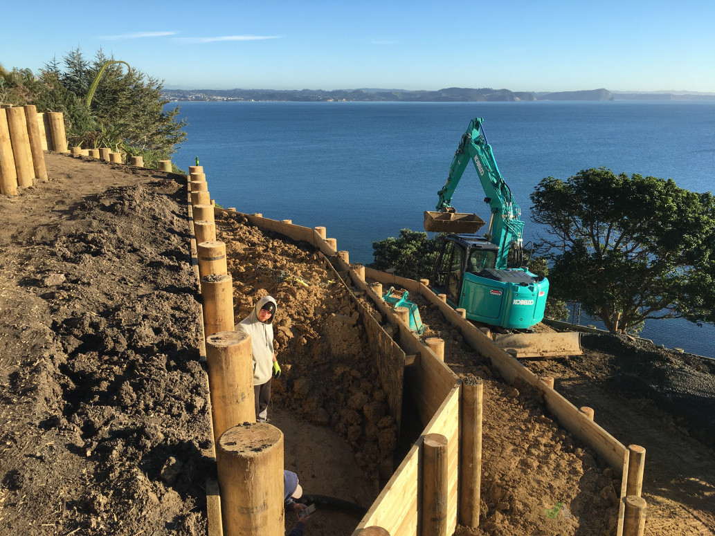 Landscape retaining walls. Hibiscus Coast.