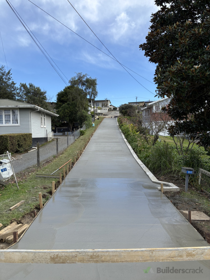 50m long concrete driveway