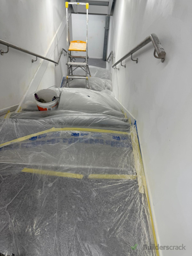 Commercial building, NZICC building:  Interior  paint and touch up on stair walls