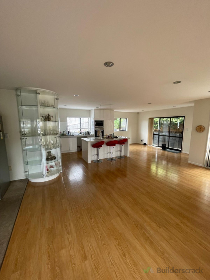 Completed interior painting works on ceiling in a residential building.