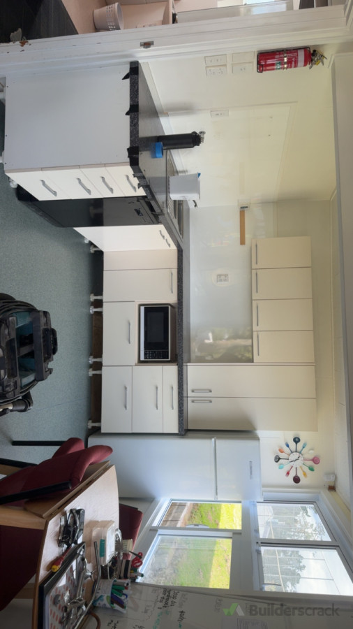 Kitchen install , toe boards installed after this photo