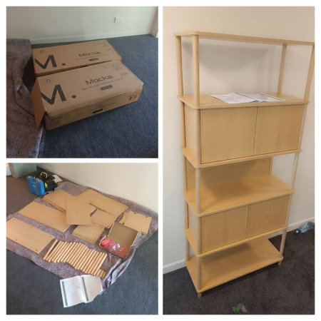 Shelves with storage