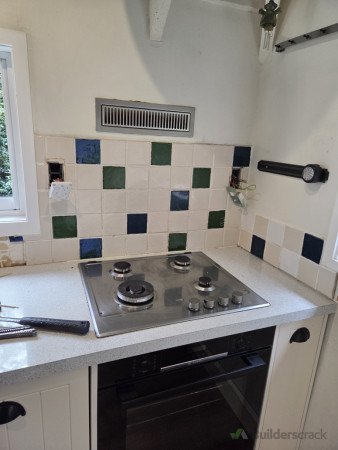 Old tiles splashback