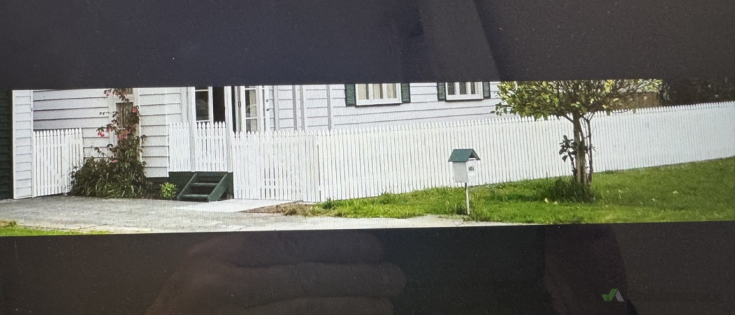 New Built Colonial Picket fence and Spray Painted