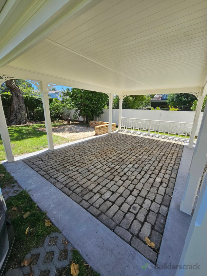 Carport cobble stones