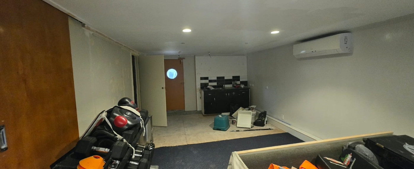 Basement ceiling repair and finishing works completed.