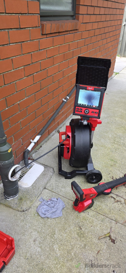 Sewer inspection and drain location assessment being carried out