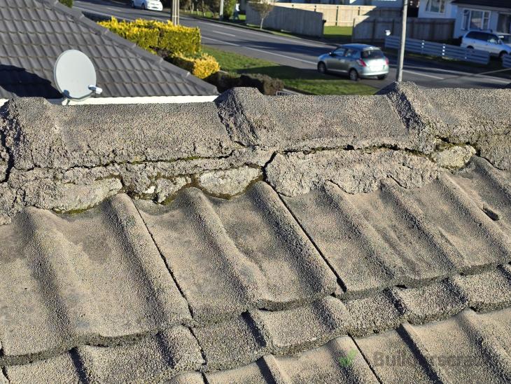 Cracked Ridge Shell Repair and Repoint Cracked Ridge Mortar on Concrete Tile Roof (#1264081 ...