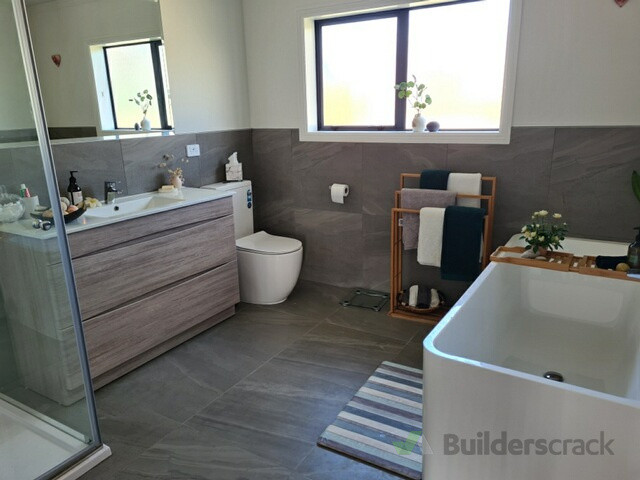 Fully demolished. New bath,toilet,vanity. Standard acrylic liner shower.