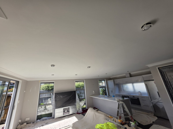 Prepped for painting of ceiling and walls