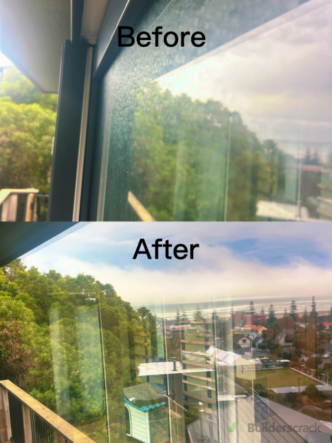 Before and after window clean