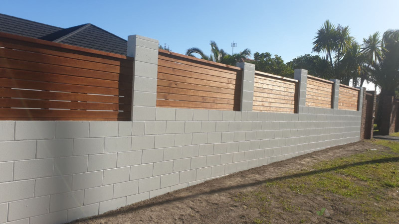 Block Work with timber finish fencing.