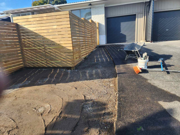 Timber fence.