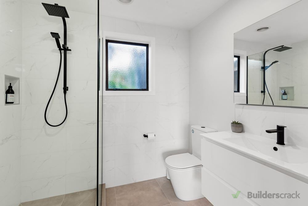 Bathroom renovation with tile shower
