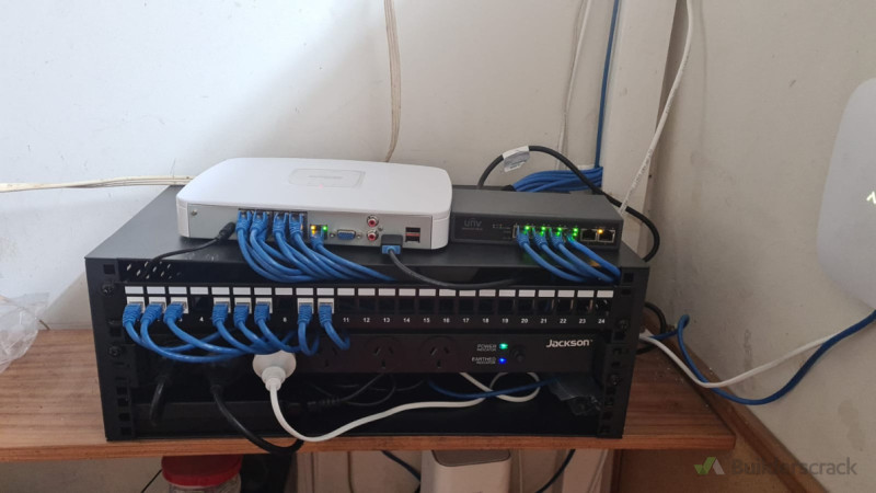 installed a 24 port patch panel and data rack to extend outlets for existing , New and Future CCTV instal