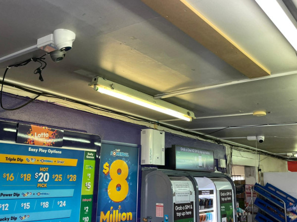 New CCTV install at a superette, including fog cannon