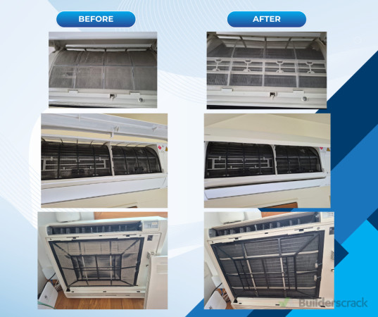 Heat pump service: cleaning of filter, Steam disinfectant and antibacterial wiped, external unit chemically sprayed, disinfectant, filter cleaned and pressure cleaned