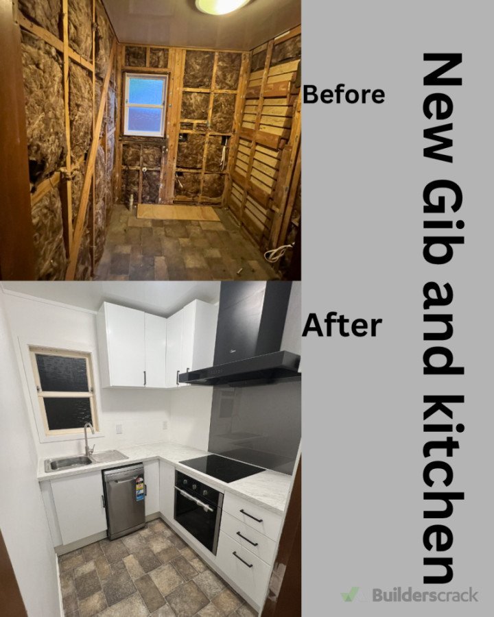 New Kitchen Installation, insulation and Gib replacement.