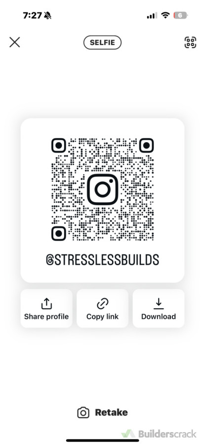 Insta @stresslessbuilds.      https://www.instagram.com/stresslessbuilds?utm_source=qr