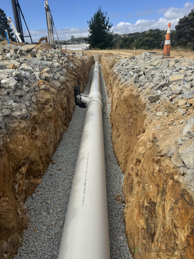 315mm SN16 PVC Storm waterwater main and 300mm Wye junction installed