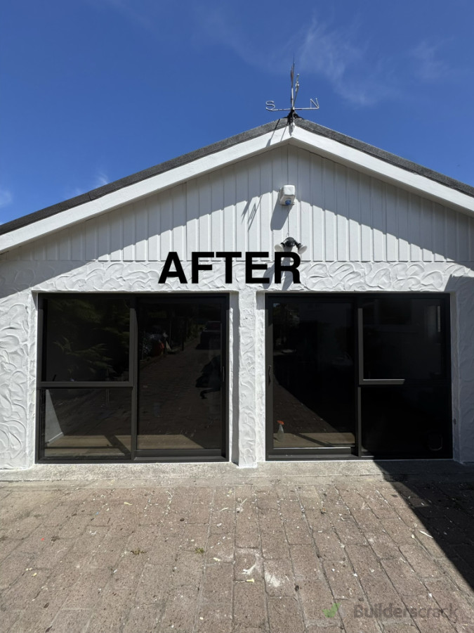 After replacing from garage door to sliding door.