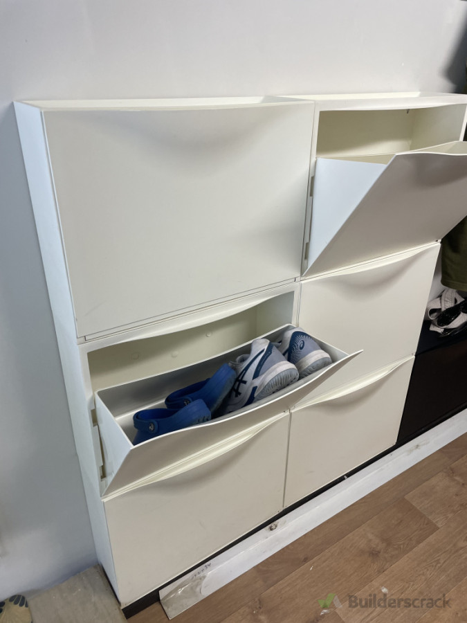 Mount shoe boxes to garage wall