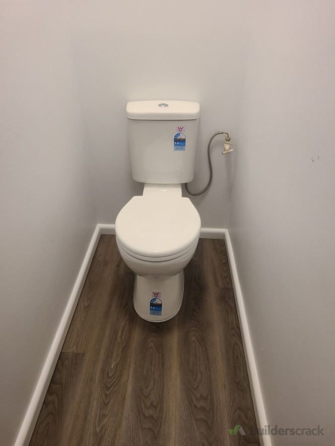 installed a toilet and vinyl planks