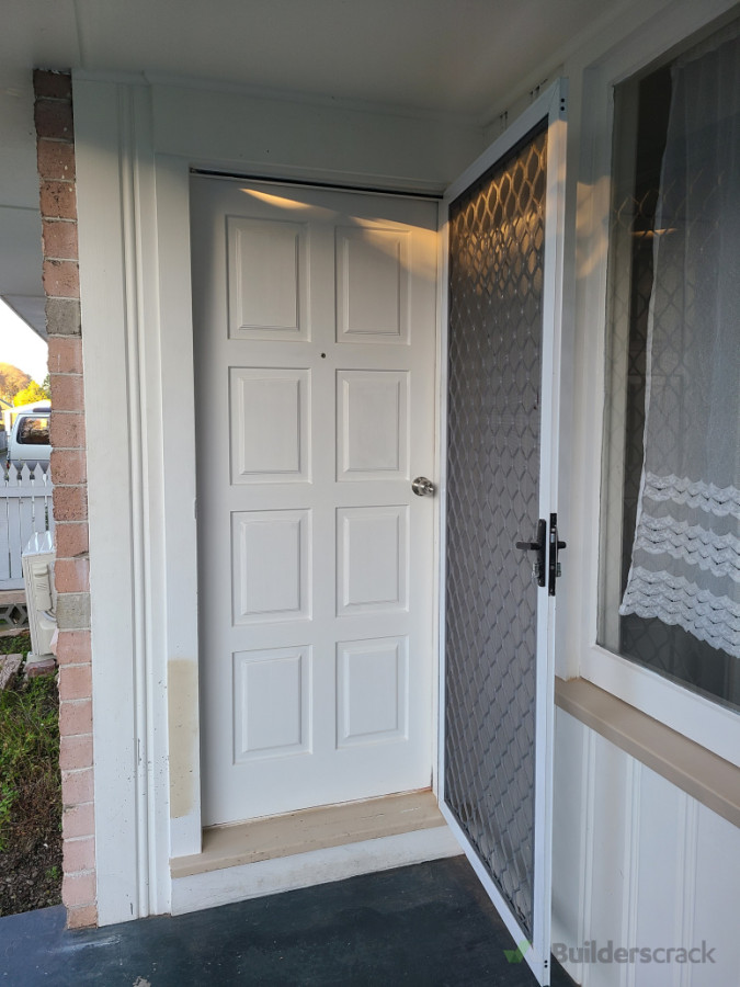 remove old door and instal new