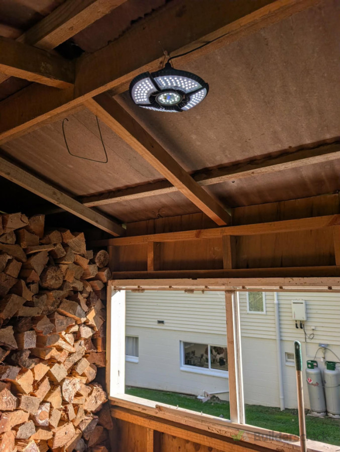 Outdoor shed light installation