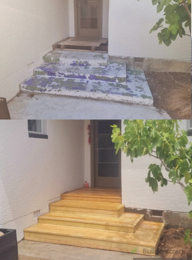 Timber entry steps