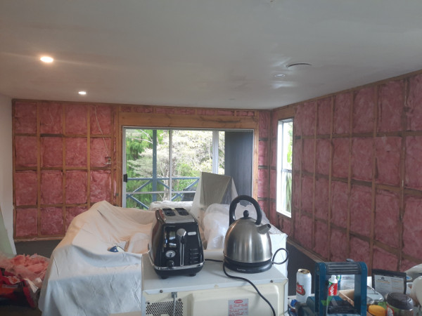 Scotia, skirting and architraves and plaster board removed