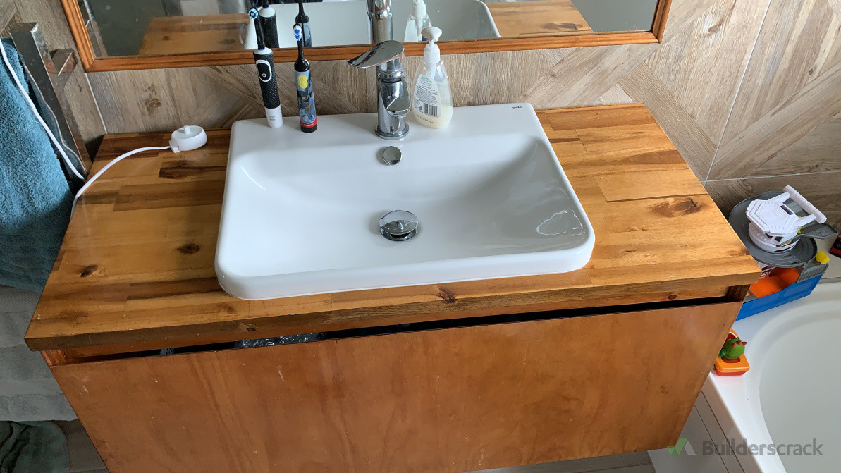 installed vanity and basin