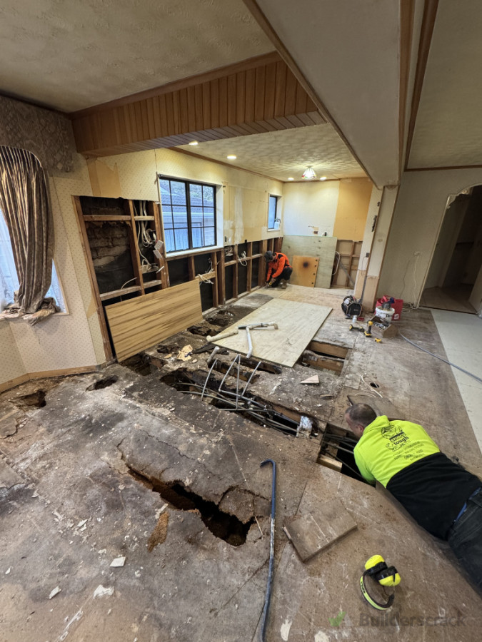 Leaking kitchen floor repair