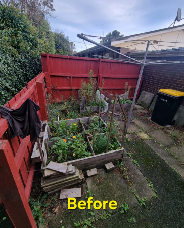Planter boxes to be removed.