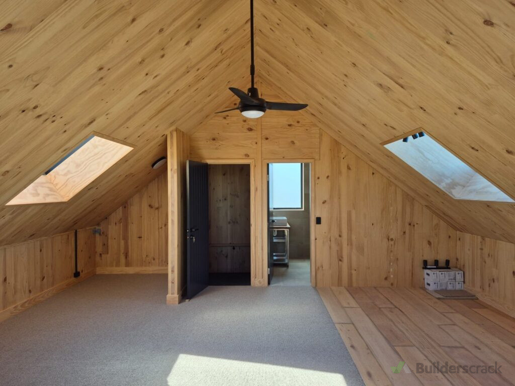 Inside Cross-Laminated Timber Garage / Sleepout on Waiheke Island