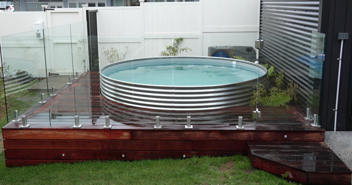 Plunge Pool with Kwila half moon Deck