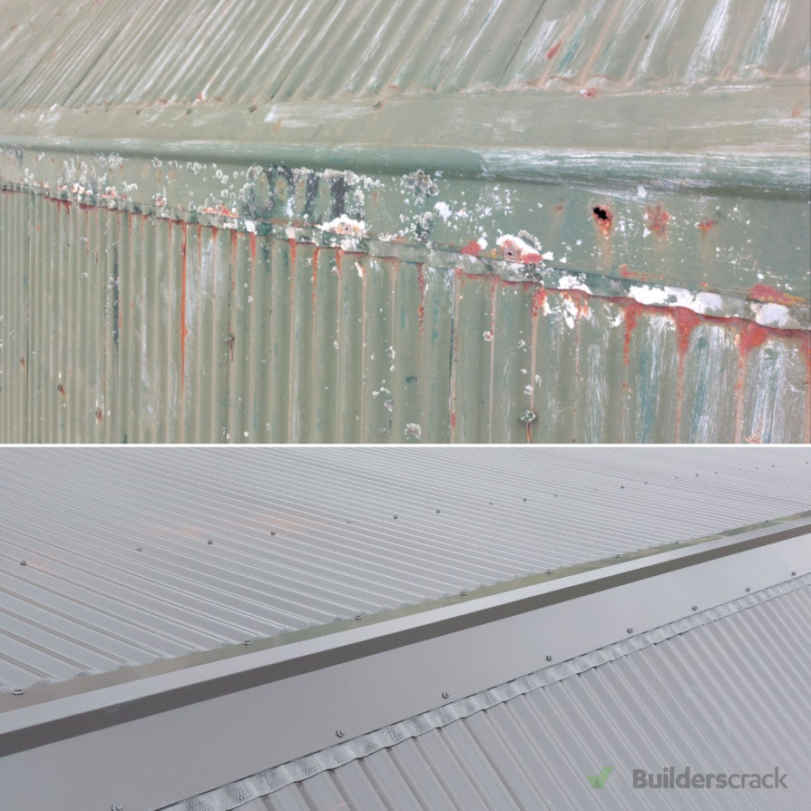 Re-roofing, before and after