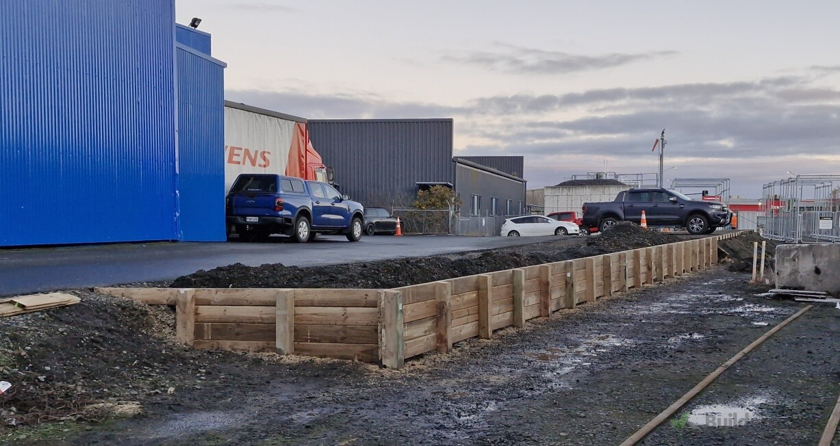 Retaining wall to expand carpark